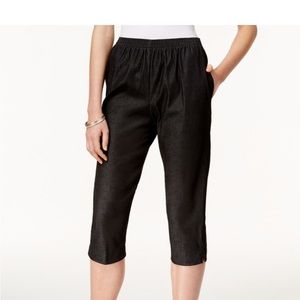 Alfred dunner classics pull-on cropped denim pants